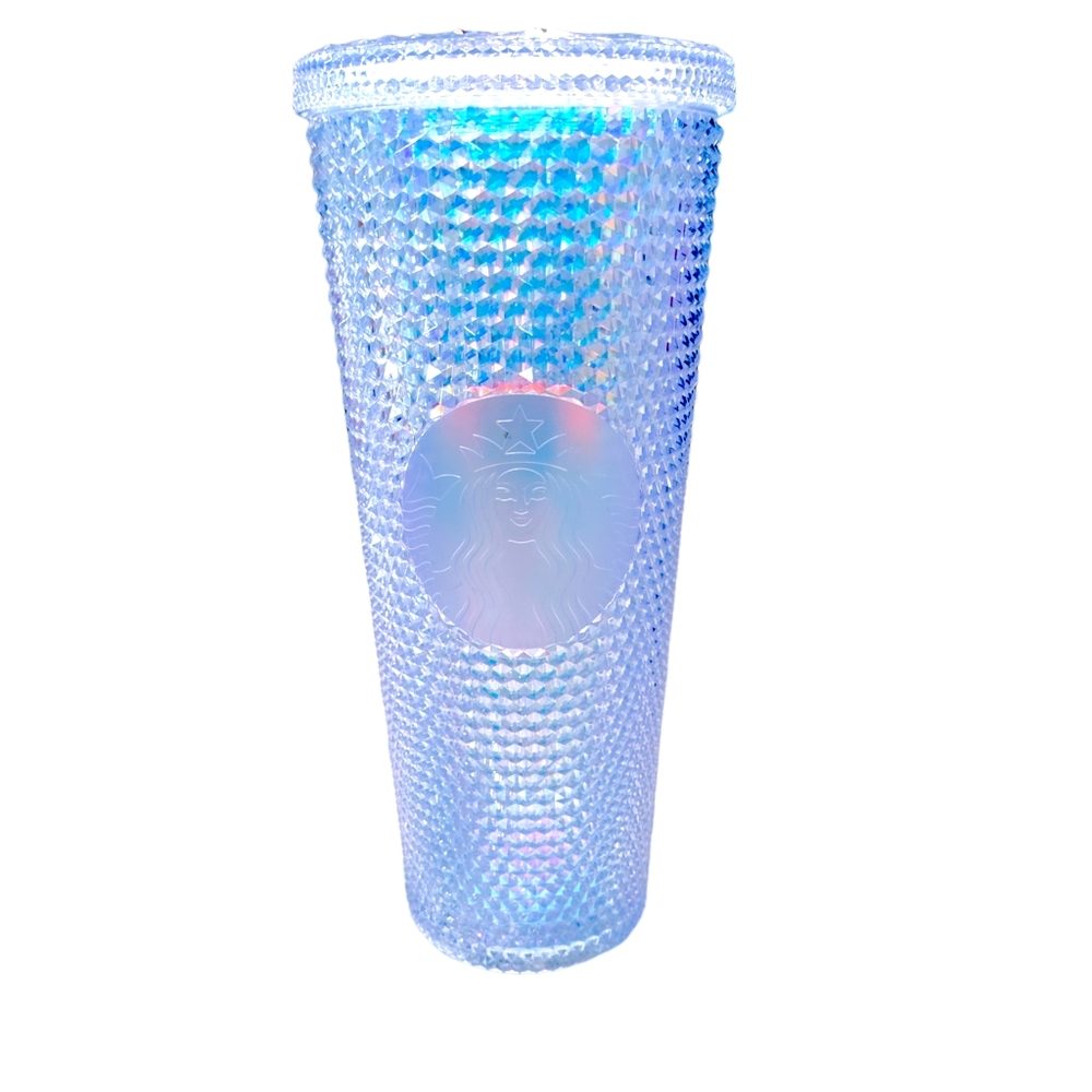 Rare Unicorn Starbucks 24oz Rainbow Studded Cold Tumbler Refillable Cup and lid